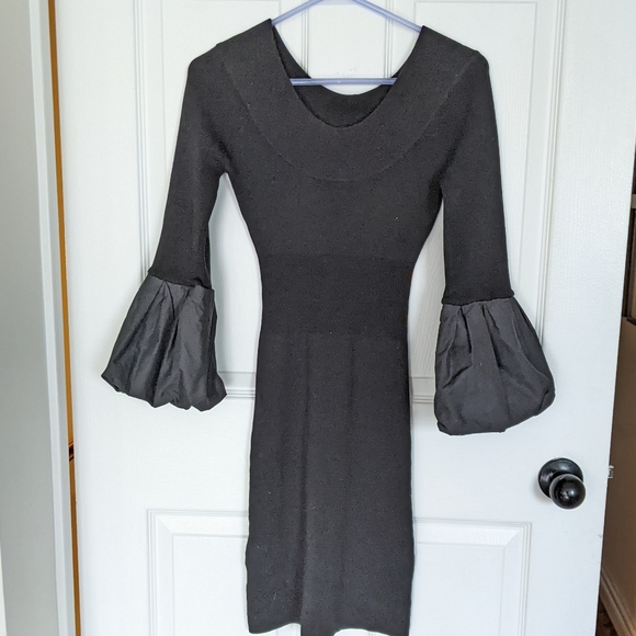 BCBG Puff Sleeve Body Con Dress - Picture 1 of 7